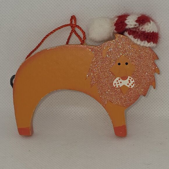 Set of 4 Wooden Christmas Animal Ornaments - Giraffe, Monkey, Lion & Dinosaur - Picture 13 of 15